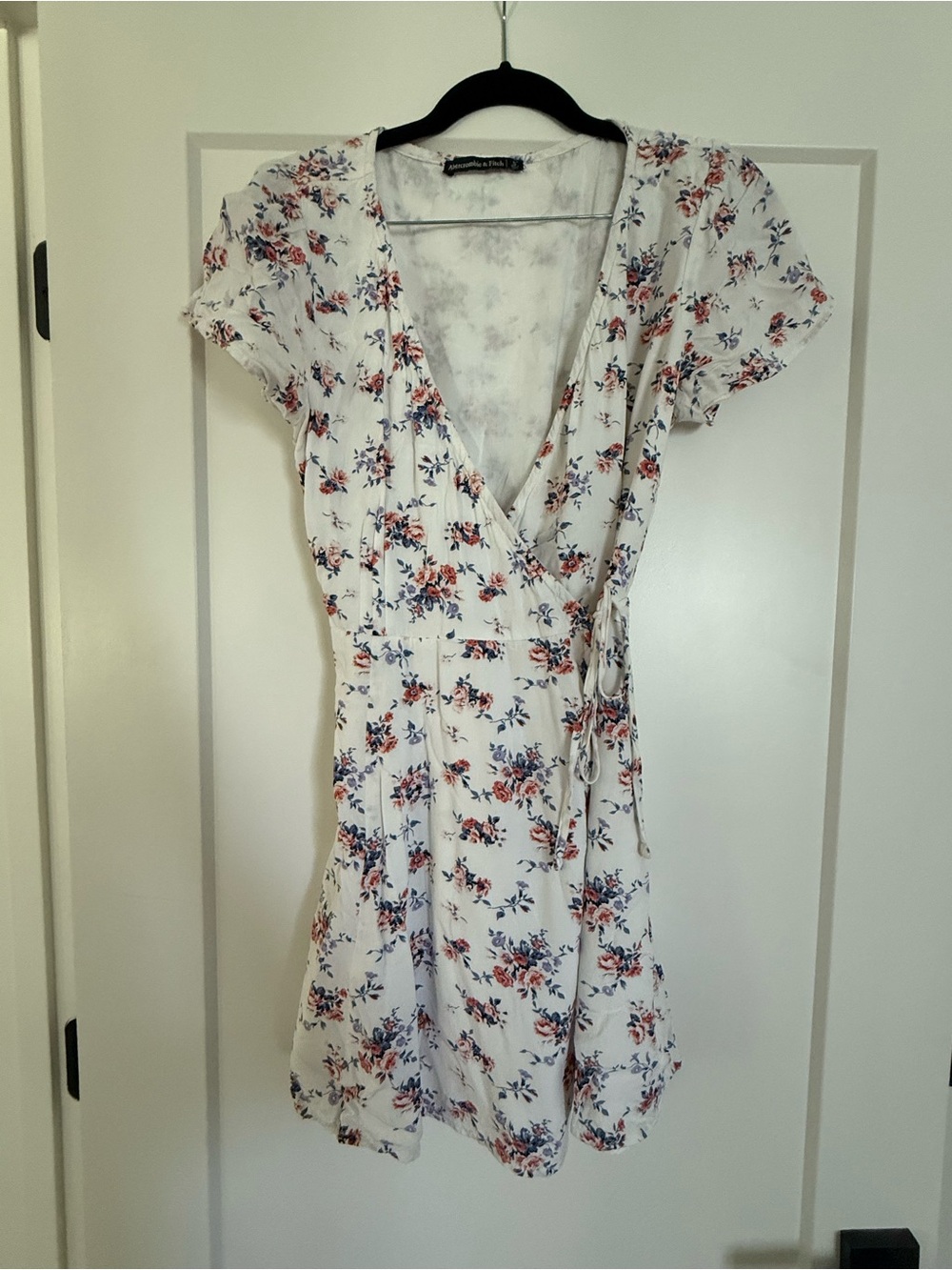 Abercrombie & Fitch White Mini Dress with Pink & Blue Floral Print